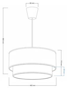 Brilagi-LED Lustr na lanku BOHO BOBO 1xE27/60W/230V pr. 40 cm puntíky béž./krém