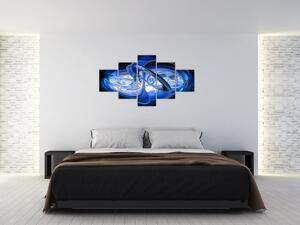 Modrý abstraktní obraz (125x70 cm)