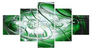 Zelený abstraktní obraz (125x70 cm)
