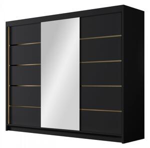 Šatní skříň se zrcadlem Gamirut VI 250, Barva: černá / bílá Mirjan24 5903211331978