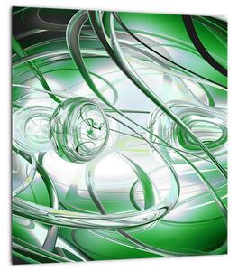 Zelený abstraktní obraz (30x30 cm)