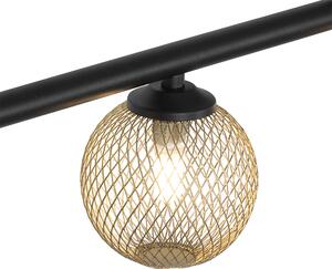 Moderní závěsná lampa černá se zlatem 100 cm 5-light - Athens Wire