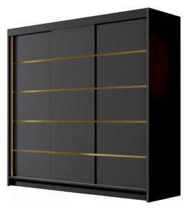 Šatní skříň Fezzart VII 200, Barva: černá / bílá Mirjan24 5903211331923