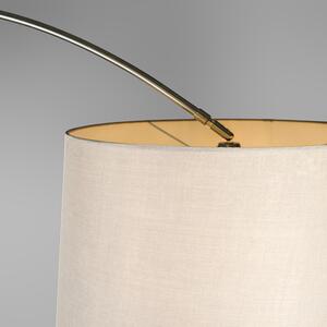 Oblouková lampa ocelová tkanina stínidlo bílá 45 cm - XXL