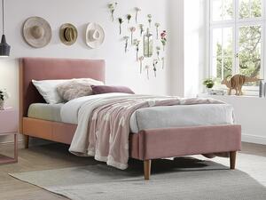 Čalouněná postel ACOMA 90 x 200 cm barva starorůžová/dub