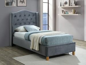 Čalouněná postel ASPEN VELVET 90 x 200 cm barva šedá/dub