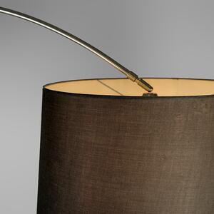 Oblouková lampa ocelová tkanina stínidlo černá 45 cm - XXL