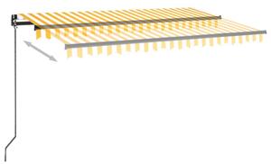 Ručně zatahovací markýza s LED světlem 400 x 350 cm žlutobílá