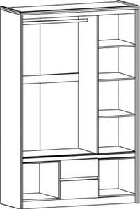 Casarredo - Komfort nábytek Šatní skříň DOMINIKA 3D dub artisan/šedý