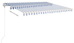 Automatická zatahovací markýza 450 x 350 cm modrobílá