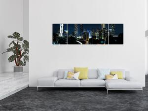 Obraz noční metropole (170x50 cm)