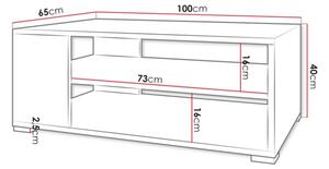 Konferenční stolek GIMREN 100x40 cm bílá