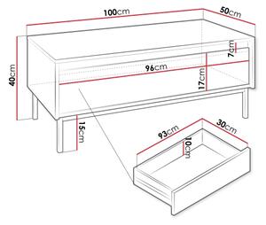 Konferenční stolek OZMI 100x40 cm černá