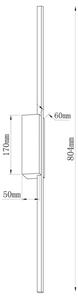 LED Nástěnné svítidlo AISHA LED/12W/230V 4000K 80 cm černá