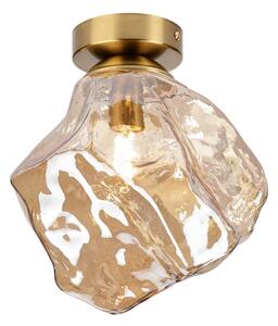 Stropní svítidlo CRISTAL 1xE14/15W/230V mosaz/kouřová béžová