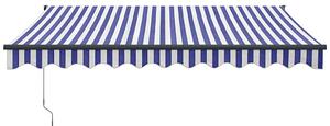 Zatahovací markýza modrá a bílá 3 x 2,5 m textil a hliník