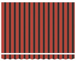 Zatahovací markýza oranžová a hnědá 3,5 x 2,5 m textil a hliník