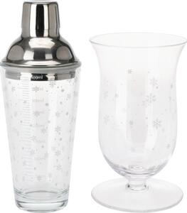 Excellent Houseware Skleněný shaker na koktejly se skleničkou, 400 ml