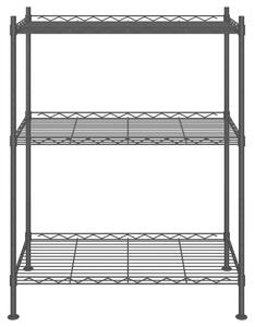 Úložný regál 3 police 60 x 35 x 76 cm černý 150 kg