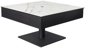 KONFERENČNÍ STOLEK, černá, bílá, kov, sklo, keramika, kompozitní dřevo, 75/75/42-57 cm Dieter Knoll - Konferenční stolky