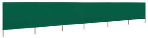 6dílná zástěna proti větru látková 800 x 120 cm zelená