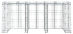 Gabionová stěna na popelnice 270x91x120 cm pozinkované železo