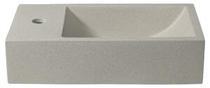 SAPHO - CREST L betonové umyvadlo včetně výpusti, 40x22 cm, bílý pískovec (AR410)