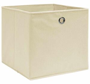Úložné boxy 10 ks krémové 32 x 32 x 32 cm textil