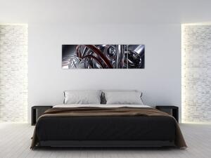 Obraz šedé abstrakce (170x50 cm)