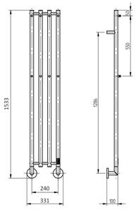 P.M.H. MO1SS-L - Elektrický sušák na ručníky MONA 93W/230V 153,3 cm IP44 nerez