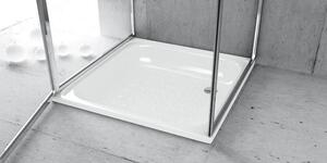 AQUALINE - Smaltovaná sprchová vanička, čtverec 80x80x16cm, bílá (PD80X80)
