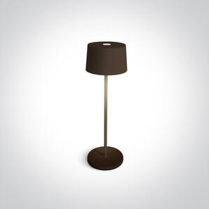 ONE-light Venkovní nabíjecí stolní lampa Vana hnědá USB stmívací 3,3W, IP65, teplá bílá