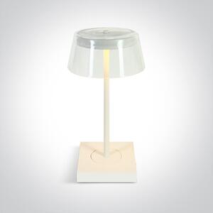 ONE-light Venkovní nabíjecí stolní lampa Flam bílá USB stmívací 2,5W, IP65, teplá bílá