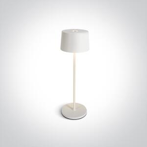 ONE-light Venkovní nabíjecí stolní lampa Vana bílá USB stmívací 3,3W, IP65, teplá bílá