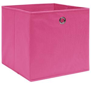Úložné boxy 10 ks netkaná textilie 28 x 28 x 28 cm růžové