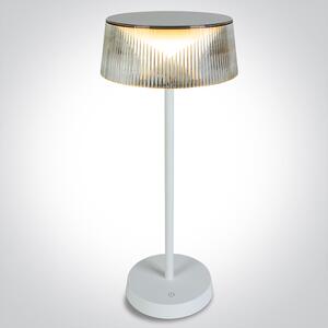 ONE-light Venkovní nabíjecí stolní lampa Flam bílá USB stmívací 2W, IP44, teplá bílá
