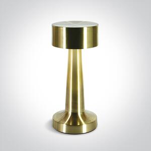 ONE-light Venkovní nabíjecí stolní lampa Jojo kartáčovaná mosaz USB stmívací 3W, IP54, teplá bílá