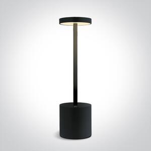 ONE-light Venkovní nabíjecí stolní lampa Bingo černá USB stmívací 3W, IP54, teplá bílá