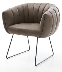 DELIFE Jídelní židle Jada-Flex mikrovlákno taupe vintage černá tenká podnož taštičkové pružiny