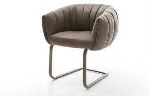 DELIFE Jídelní židle Jada-Flex mikrovlákno taupe vintage jídelní židle plochá titanová barva taštičkové pružiny