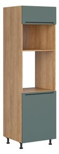 BRW Kuchyně Family Line Iris DPS-60/207-L/O, dub hikora/boho green matt