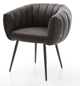 DELIFE Jídelní židle Jada-Flex mikrovlákno antracitová vintage 4 nohy zúžené černé taštičkové pružiny