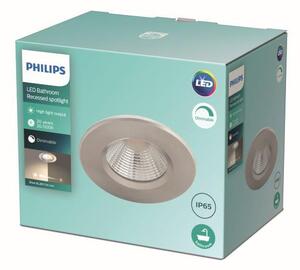 Philips Dive LED SL261 Zápustné svítidlo do koupelny kruhové 5,5W/380lm 85mm 2700K IP65 nikl