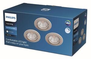 Philips Sparkle LED SL261 Zápustné svítidlo kruhové 5,5W/350lm 85mm 2700K nikl 3-set