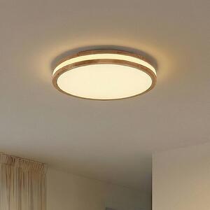 Lindby LED stropní svítidlo Emiva, 50 cm, světlé dřevo,, stmívatelný, Světlé dřevo, Obývací pokoj / jídelna, Dřevo, Moderní