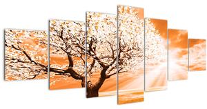 Oranžový obraz stromu (210x100 cm)