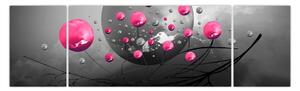 Obraz růžových abstraktních koulí (170x50 cm)