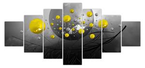 Obraz - žluté abstraktní koule (210x100 cm)