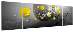 Obraz - žluté abstraktní koule (170x50 cm)