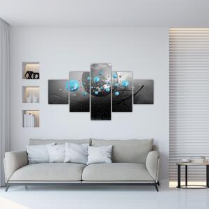 Obraz - světle modré abstraktní koule (125x70 cm)